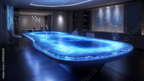 Futuristic Illuminated Table Modern Office Design photo