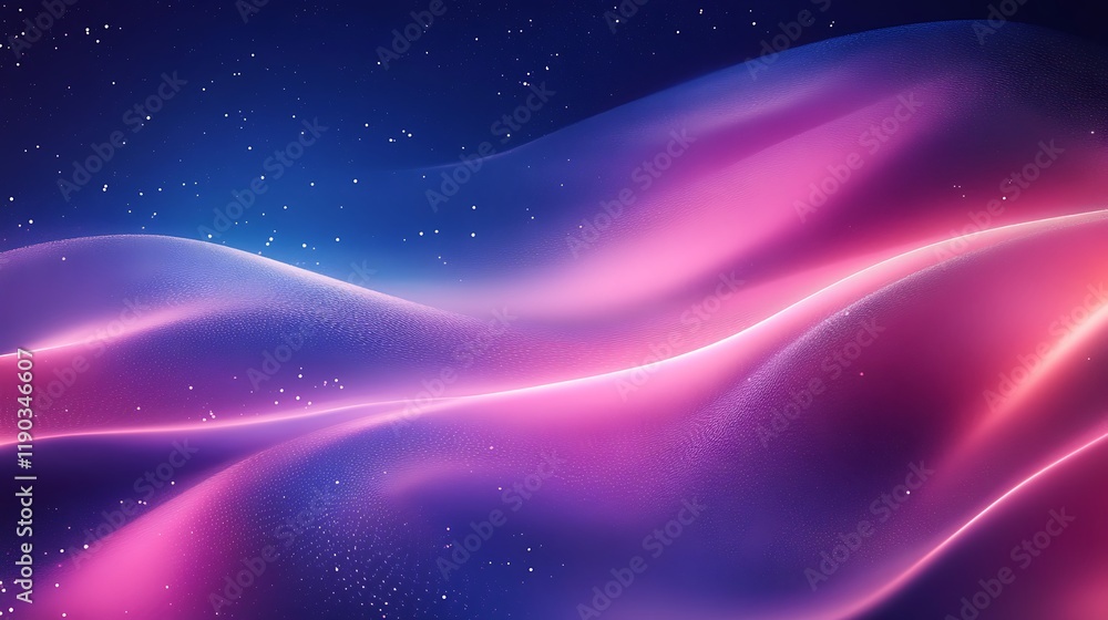 Obraz premium Abstract Pink Purple Waves Cosmic Background