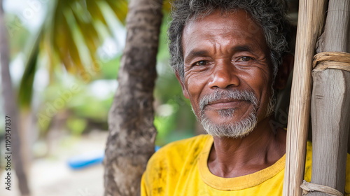 Experienced Pacific Islander in tropical setting. Perfect for cultural heritage, island life, and authentic local stories.