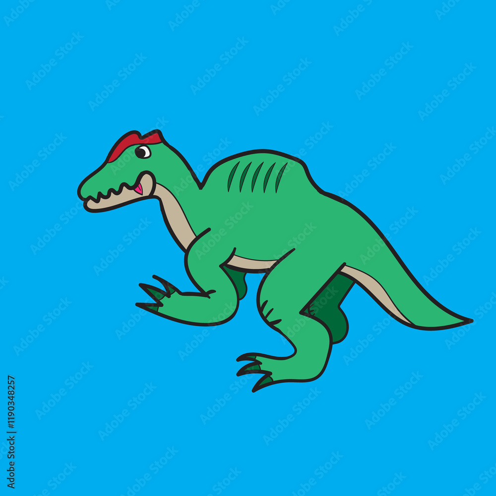 Fototapeta premium cute spinosaurus with blue Background