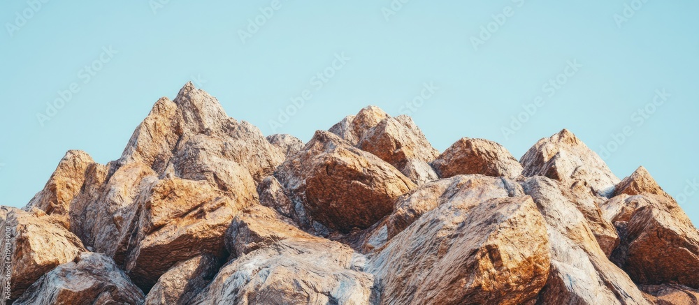 Rocky mountain peak against a clear blue sky. Rocky mountain peak against a clear blue sky.