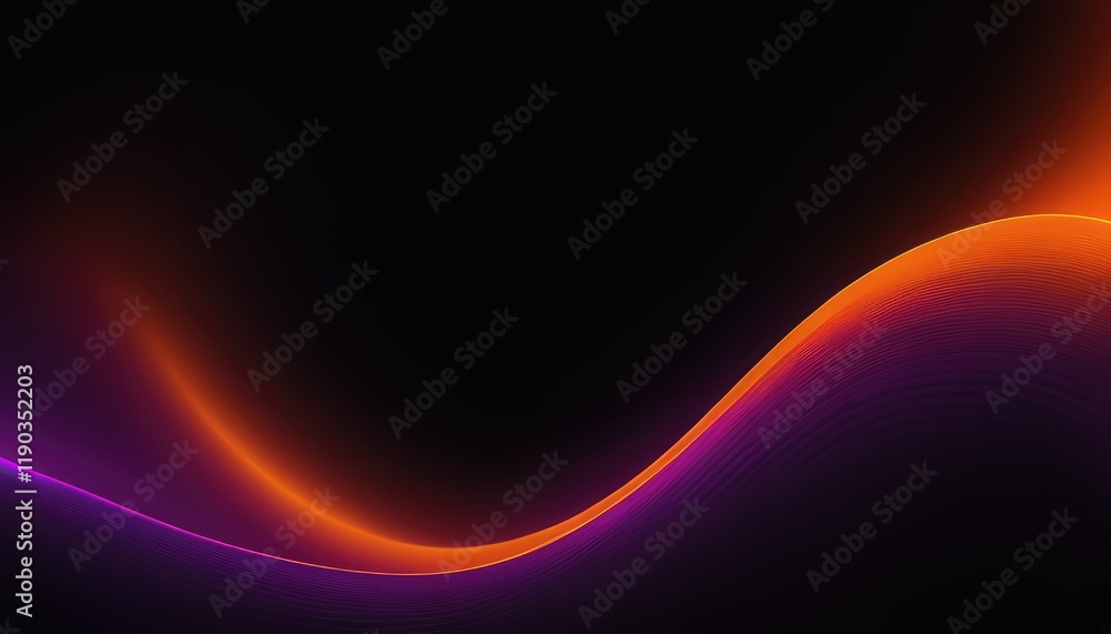 Fototapeta premium Coloured waves with bokeh lights on dark background 5