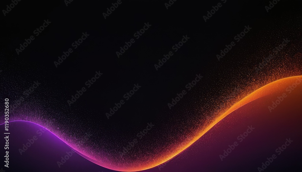 Fototapeta premium Coloured waves with bokeh lights on dark background 1