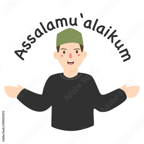 Illustration of a Man Performing Greeting design