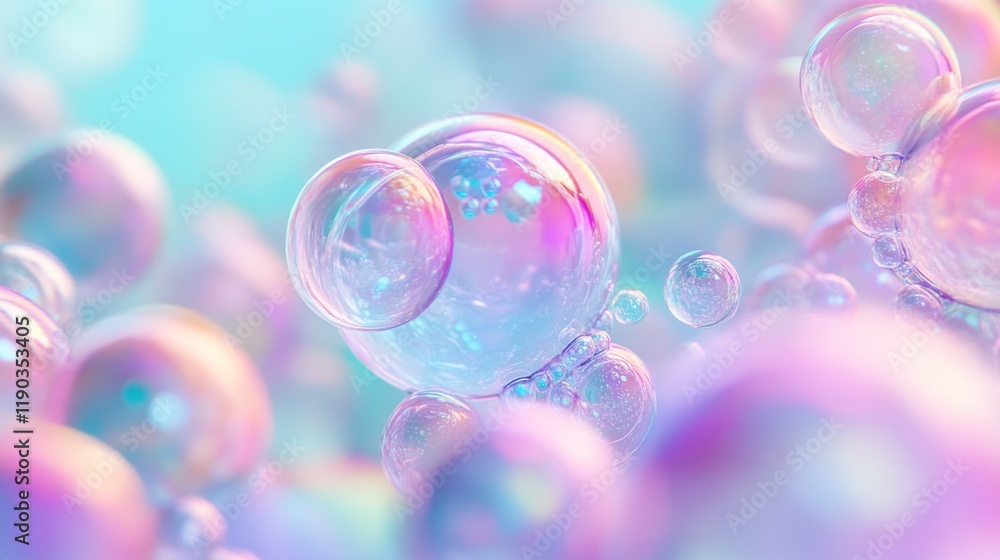 Abstract pastel bubbles, iridescent spheres, floating in a dreamy background. Abstract pastel bubbles, iridescent spheres, floating in a dreamy background.