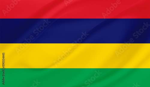 Free Download Realistic National Flag of  Mauritius - GFXLoad