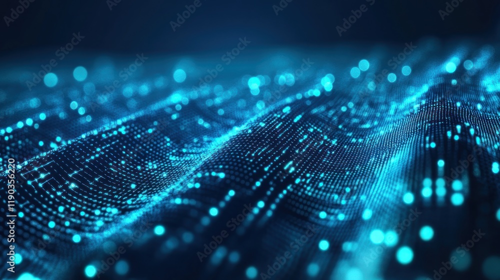 Abstract blue digital wave background with glowing particles. Abstract blue digital wave background with glowing particles.