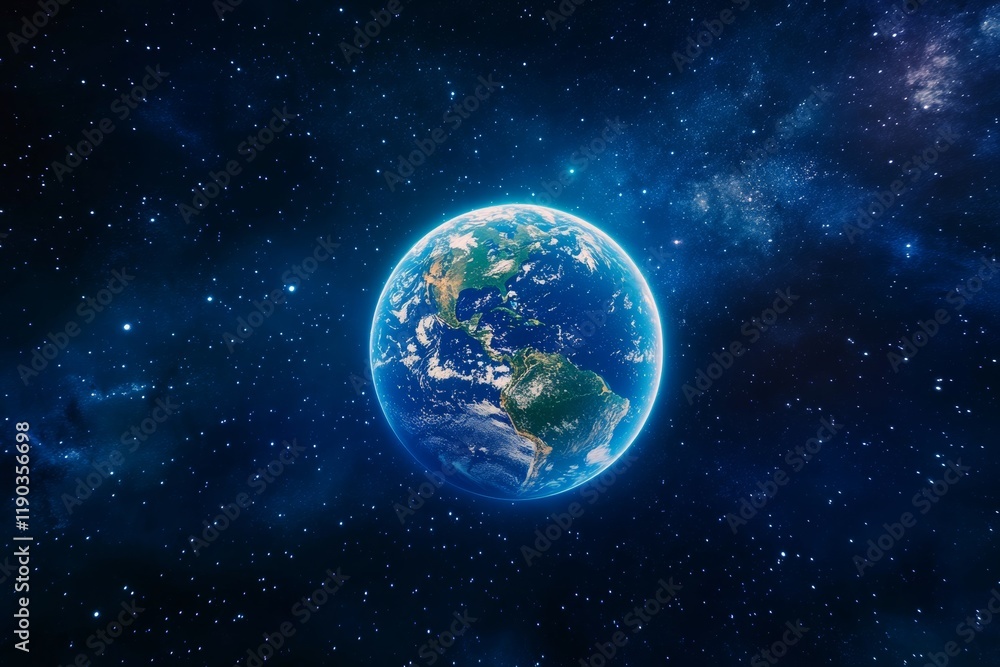 Fototapeta premium An astronaut floating in the vastness of space, with Earth glowing in the background. Generative AI