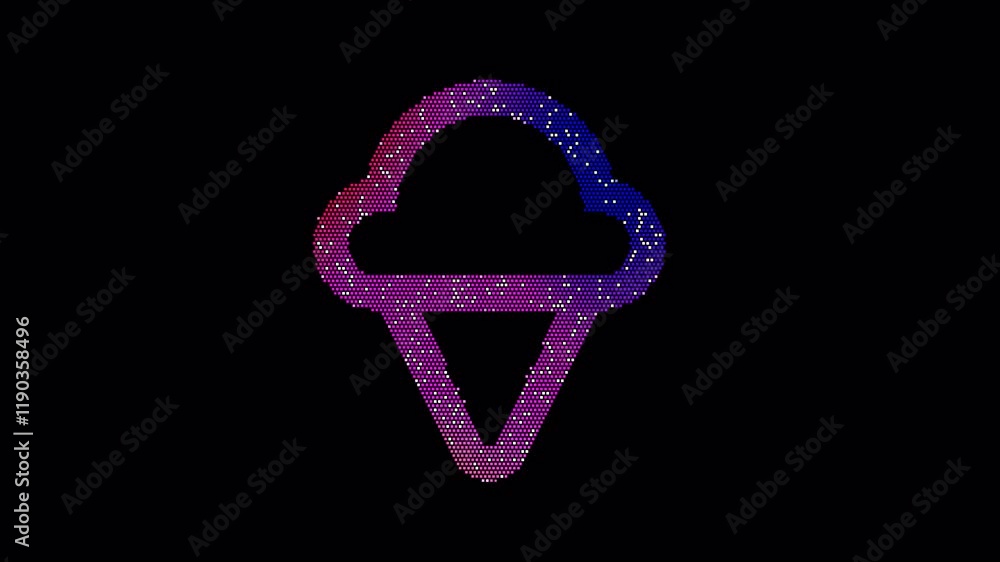 Icon ice cream is made up of LED square shapes that shimmer and flicker. There are black dead diodes. In-Out looped. Alpha BW at the end Icon ice cream is made up of LED square shapes that shimmer and flicker. There are black dead diodes. In-Out looped. Alpha BW at the end