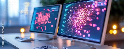 Digital transformation automation growth A high-tech control center monitoring automated processes for a smart city project