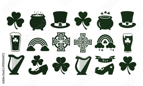 set of st patricks day icons