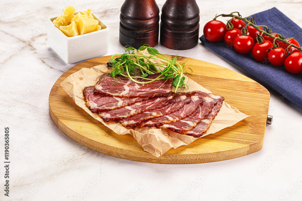 Italian pork sausage - prosciutto crudo Italian pork sausage - prosciutto crudo