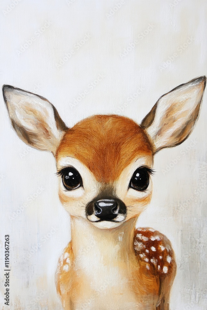 Charming deer portrait with large expressive eyes and delicate f Charming deer portrait with large expressive eyes and delicate f