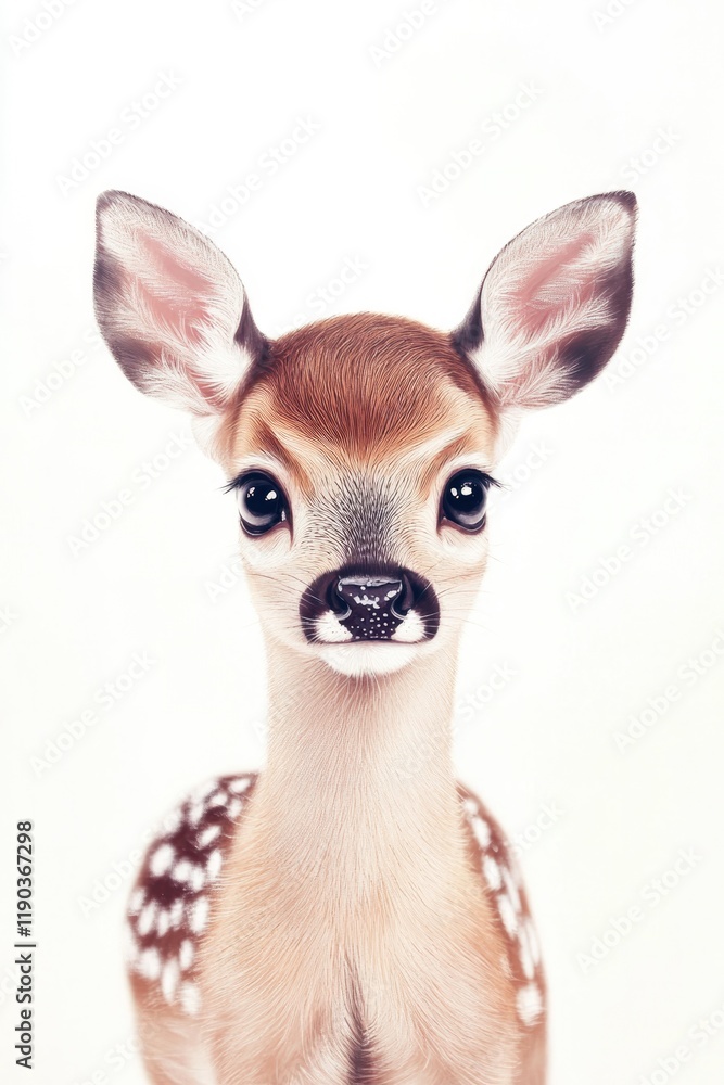 Charming fawn with expressive eyes, delicate spots, and playful Charming fawn with expressive eyes, delicate spots, and playful