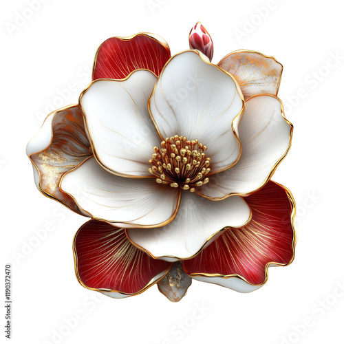 Delicate blooming flower sculpture art gallery decorative artwork elegant design close-up floral concept