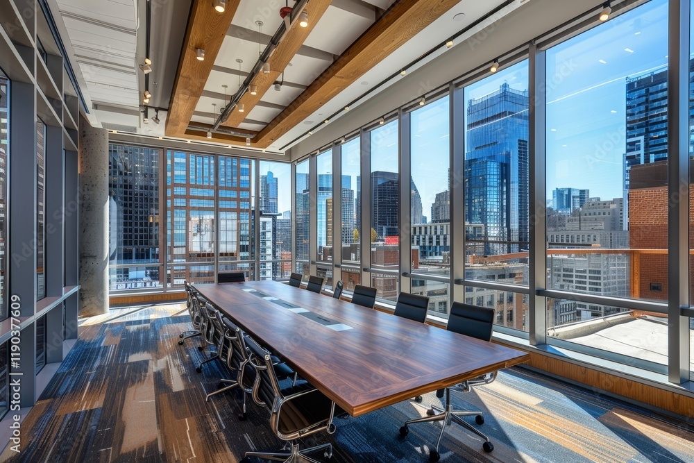 A sleek and modern conference room with floor-to-ceiling windows offering stunning views of the city skyline, A sleek, modern conference room with floor-to-ceiling windows overlooking a city skyline A sleek and modern conference room with floor-to-ceiling windows offering stunning views of the city skyline, A sleek, modern conference room with floor-to-ceiling windows overlooking a city skyline