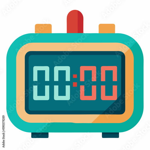 new digital alarm clock on white background