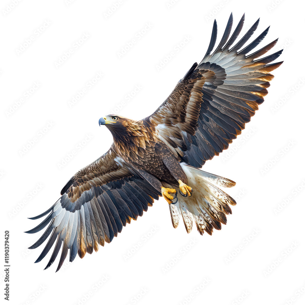 Fototapeta premium Majestic Golden Eagle in Flight: A Stunning Display of Avian Power and Grace