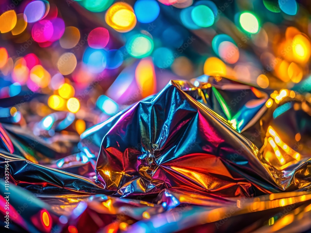 Abstract Colorful Foil Splashes: Low Light Photography Stock Photo Abstract Colorful Foil Splashes: Low Light Photography Stock Photo