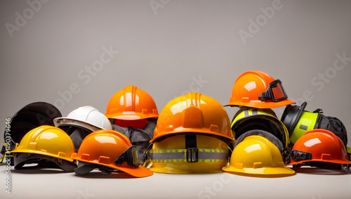 Safety helmet for worker equipment photo