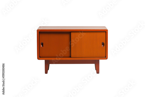 Wallpaper Mural A vibrant orange cabinet with two doors and sturdy legs, reflecting a modern design aesthetic suitable for various spaces. Torontodigital.ca