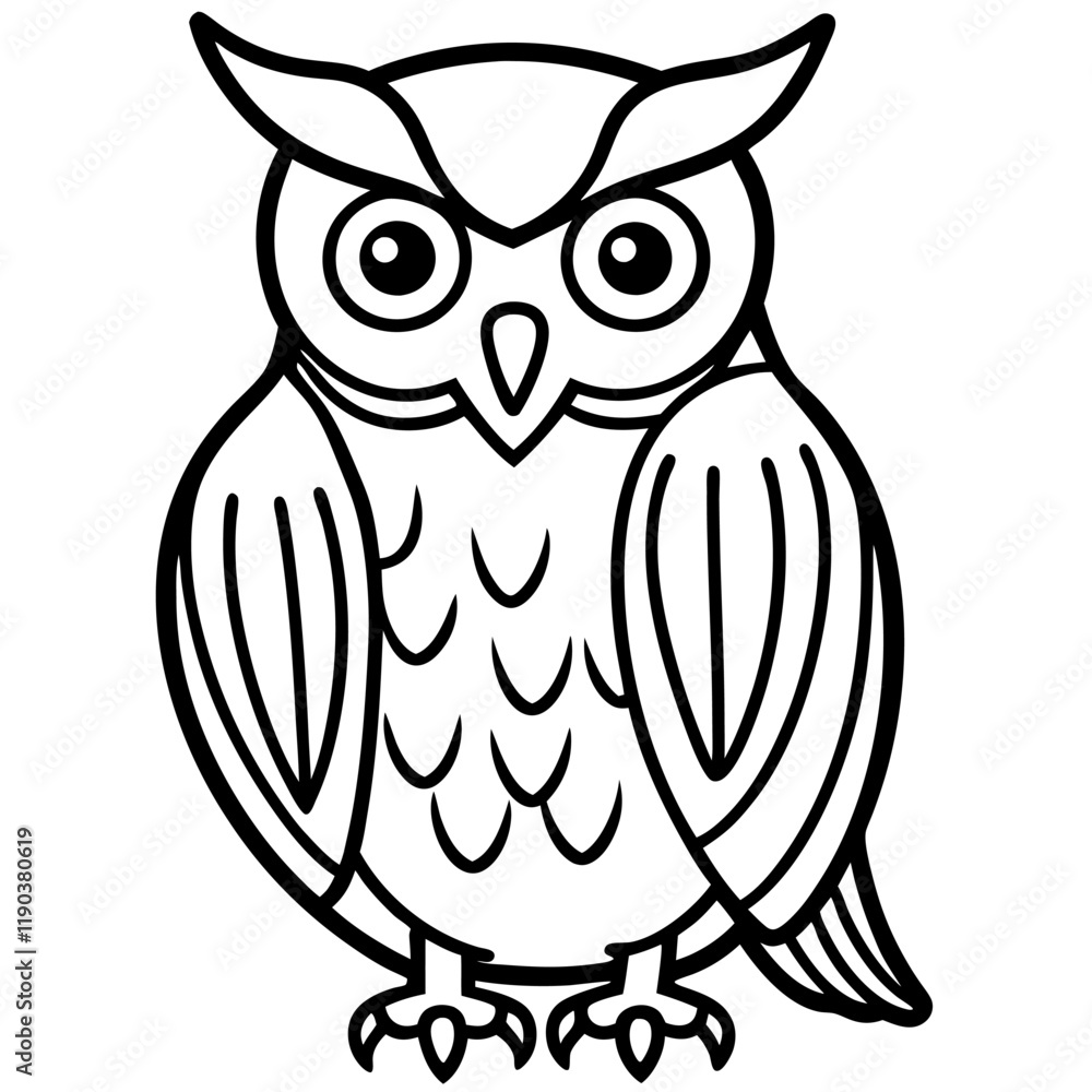 Fototapeta premium owl on white background