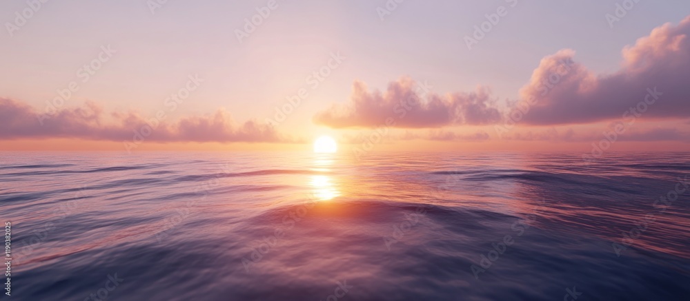 Fototapeta premium Serene sunset over calm ocean waters. (2)