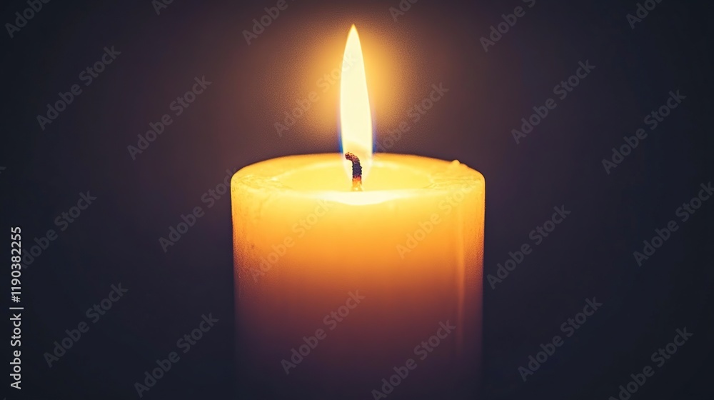 Single lit candle in dark background. Single lit candle in dark background.