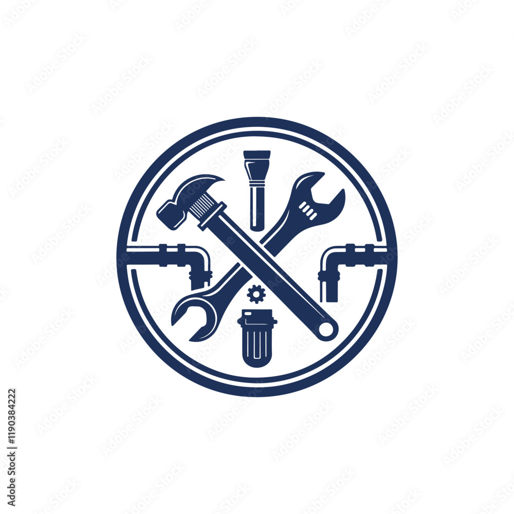 plumbing service silhouette vector clip art logo plumbing service silhouette vector clip art logo