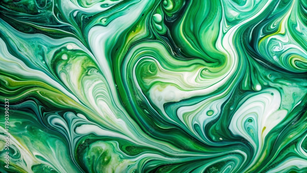 Abstract Green White Marble Texture Fluid Ink Swirls Background Abstract Green White Marble Texture Fluid Ink Swirls Background