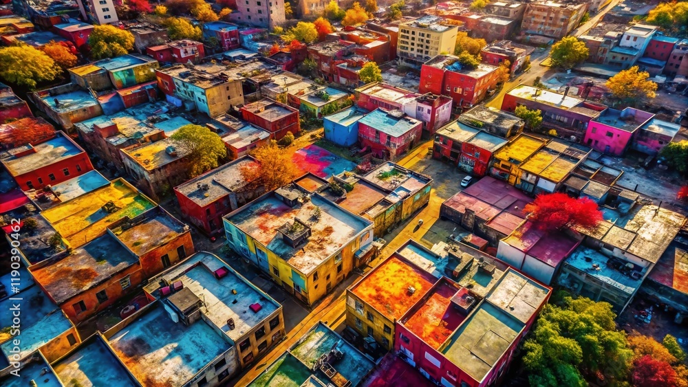 Obraz premium Abstract Grungy Urban Aerial Photography Background Texture