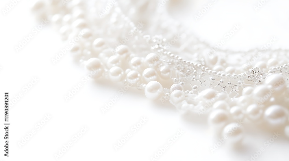 Obraz premium Elegant Pearl Necklace with Delicate Silver Accents