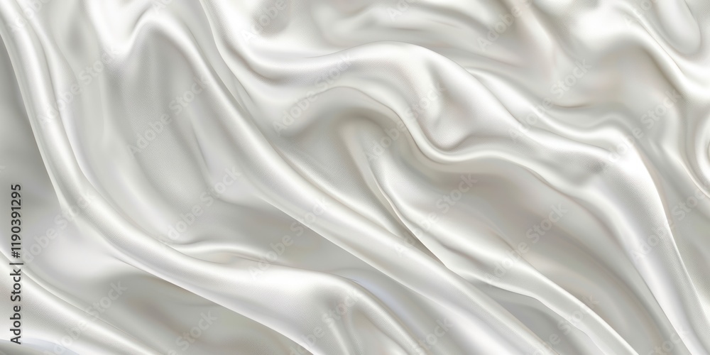 Obraz premium close up surface white clothes fabric crumpled wrinkle smooth ripple flow soft light tone moving canvas bright light reflection