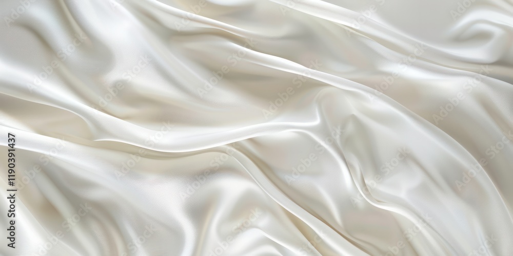 Fototapeta premium close up surface white clothes fabric crumpled wrinkle smooth ripple flow soft light tone moving canvas bright light reflection