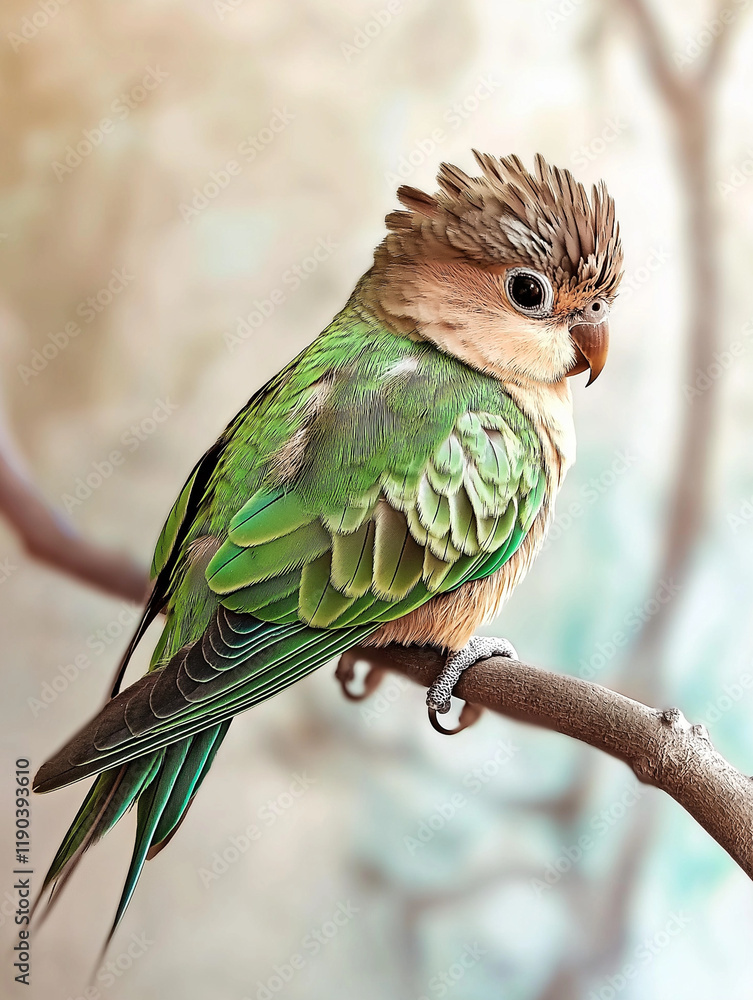Fototapeta premium Peach-faced lovebird with a slick pompadour