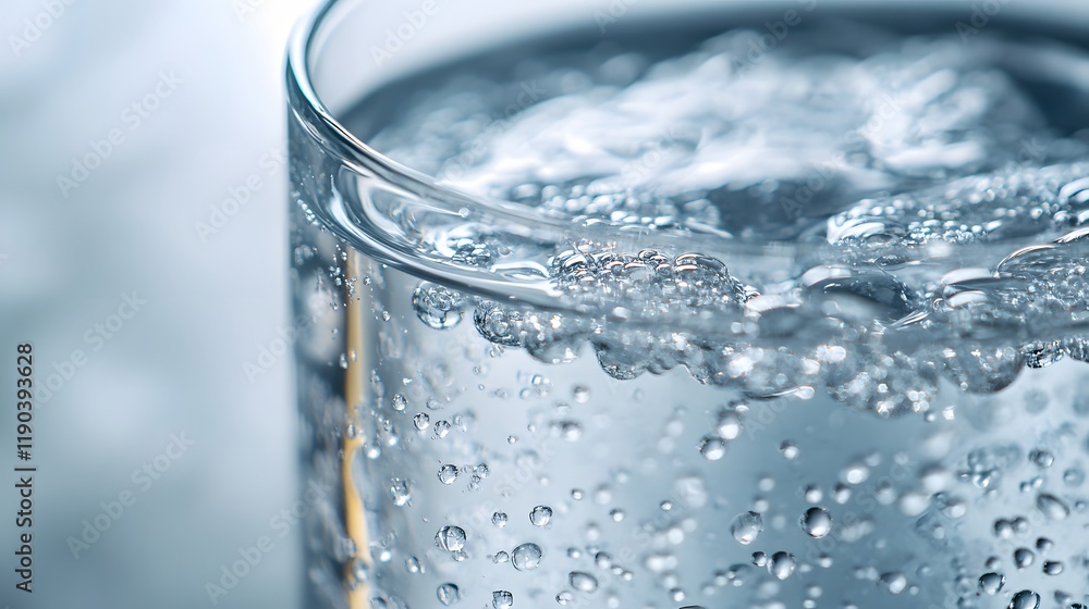Sparkling Water Bubbles In Glass Sparkling Water Bubbles In Glass