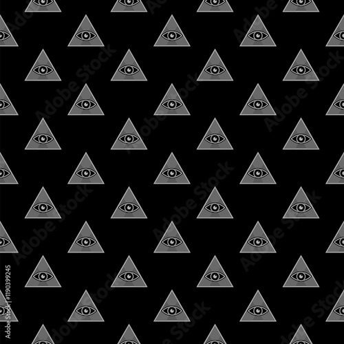 Masons symbol icon isolated seamless pattern on black background