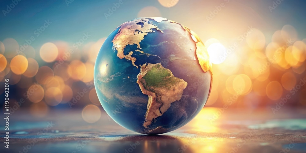 Global Perspective A World in Warm Light and Bokeh Global Perspective A World in Warm Light and Bokeh