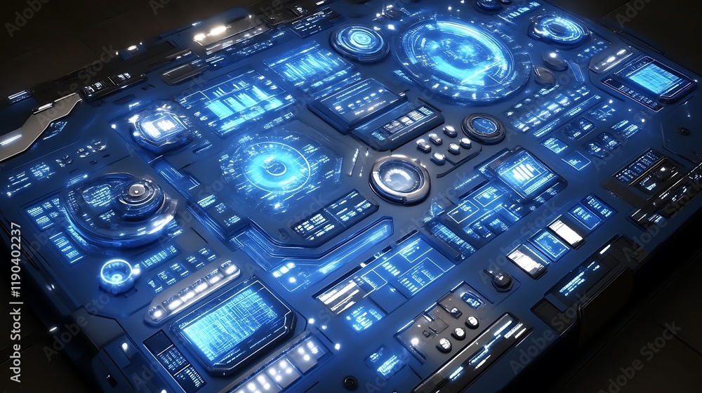 Fototapeta premium Futuristic Technology Control Panel Interface Design