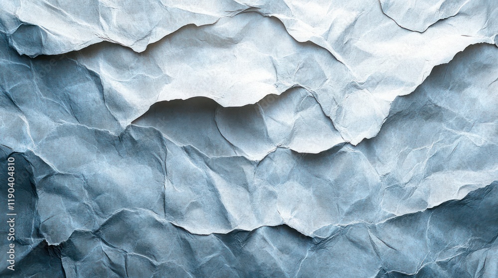Obraz premium Abstract Blue Crumpled Paper Texture Background