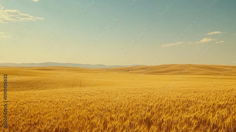 Golden Wheat Field Under A Vast Sky Golden Wheat Field Under A Vast Sky