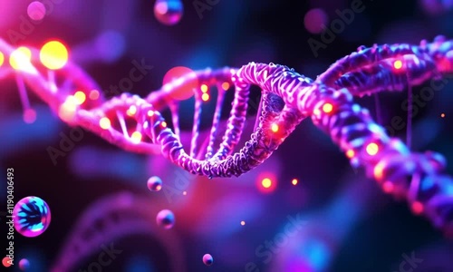 Illuminated DNA Double Helix: A Microscopic Journey into Genetics