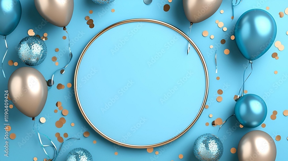 Fototapeta premium Celebration Extravaganza, a vibrant scene filled with colorful confetti and balloons, creating a joyful atmosphere for festive gatherings.