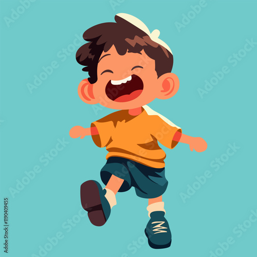 Happy and fun baby boy illustrator 