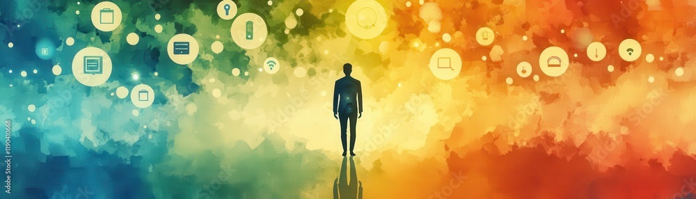 Abstract Concept of Business Ideas and Innovation in Vibrant Colors Abstract Concept of Business Ideas and Innovation in Vibrant Colors