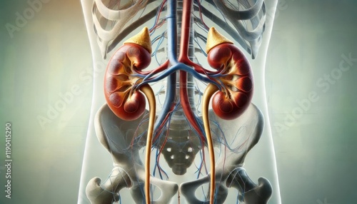 腎臓と人体の骨格