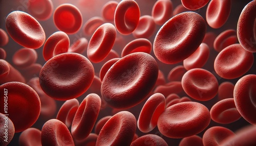 血管を流れる赤血球のイメージ