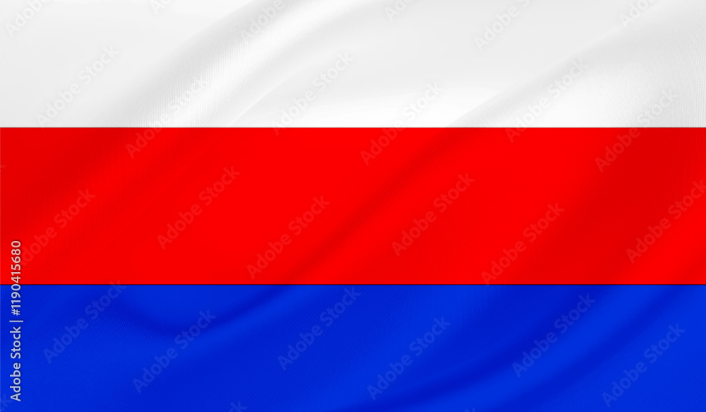Naklejka premium Realistic National Flag of Russia.