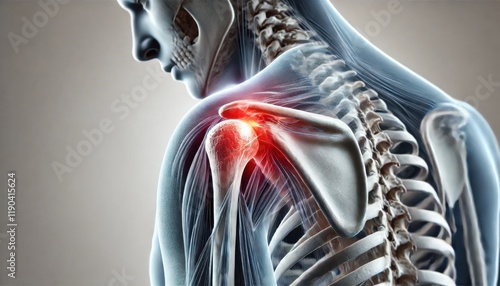 肩の痛みがある人体の骨格