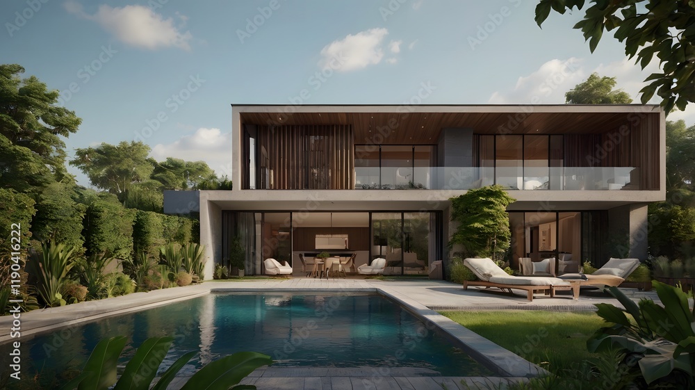 Fototapeta premium Luxury Home with Pool / Exterior Design